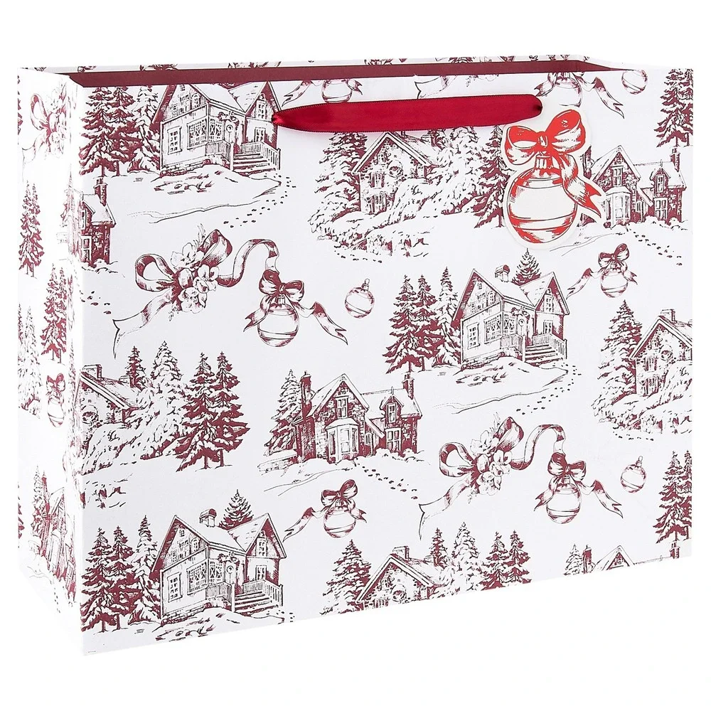 My Texas House Toile Christmas Gift Bags – Set of‎ 3, Large 13x10